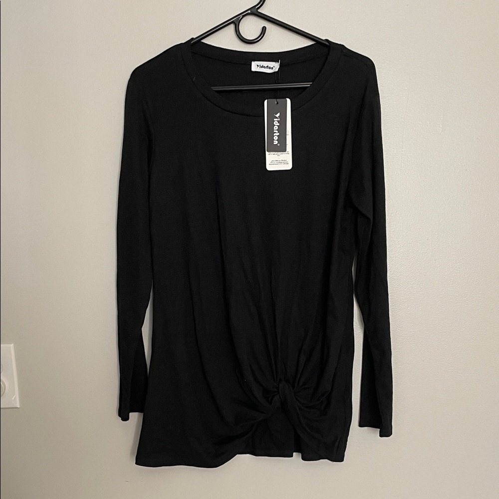 Trendy Black Long Sleeve Top by Yidarton